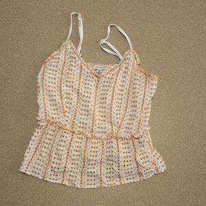 Free People Cream and Tan Camisole